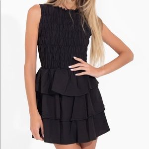 Black ruffle dress